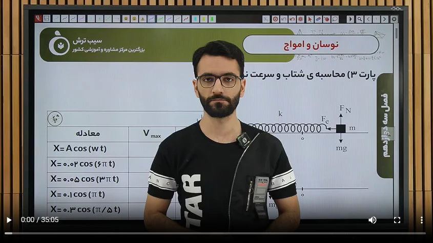 2-3 نوسان درسنامه محاسبه شتاب سرعت