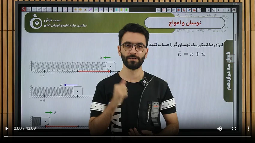 4-2 نوسان درسنامه محاسبه انرژی نوسانگر مشاهده