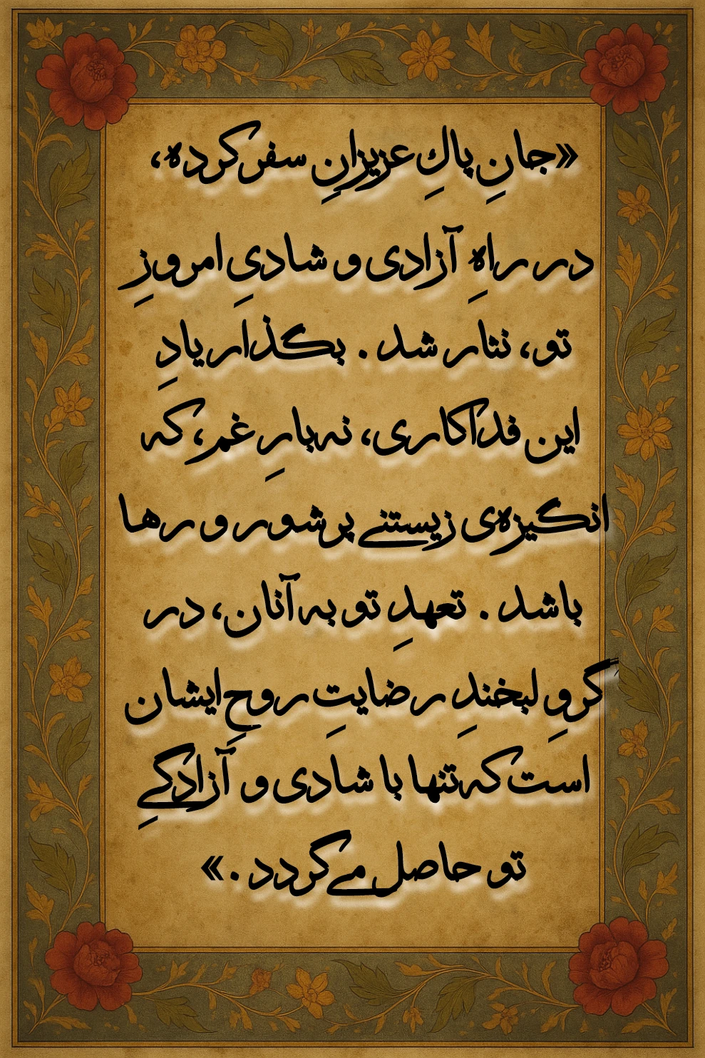 آرامش و شادی ، فال ۶