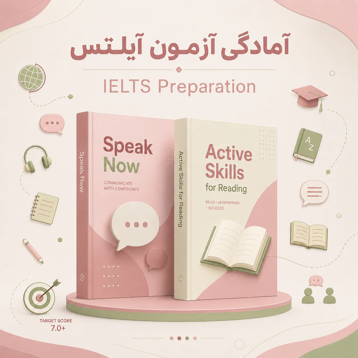 آمادگی آزمون آیلتس (IELTS) در این دوره، هدف اصلی تقویت مهارتهای لازم برای موفقیت در آزمون آیلتس است؛ یعنی Reading، Listening، Speaking و Writing بهصورت همزمان و هدفمند تمرین میشوند. محتوای آموزشی به شکلی طراحی شده که زبانآموز بتواند از سطح پایه تا سطح پیشرفته (Pre-A1 تا C1) بهصورت مرحلهای پیشرفت کند.<br /><br />در بخش مهارت Reading، از کتاب Active Skills for Reading استفاده میشود تا زبانآموز با انواع متنهای آکادمیک و تکنیکهای درک مطلب آشنا شود. در بخش Speaking نیز کتاب Speak Now به کار میرود تا مهارت صحبت کردن، روانسازی گفتار و استفاده کاربردی از ساختارهای زبانی تقویت شود.<br /><br />تمرکز دوره فقط روی یادگیری زبان نیست، بلکه روی آمادگی واقعی برای ساختار آزمون آیلتس، مدیریت زمان، و افزایش دقت در پاسخدهی است.<br /><br />---<br /><br />🔹 ساختار برگزاری دوره<br /><br />* دوره بهصورت حضوری یا آنلاین برگزار میشود<br />* آموزش در قالب ترمهای ۱۲ جلسهای طراحی شده است<br />* تعداد جلسات معمولاً ۲ جلسه در هفته است<br />* در صورت نیاز، امکان برگزاری ۳ جلسه در هفته نیز وجود دارد<br />* هزینه هر جلسه با هماهنگی مستقیم با استاد تعیین میشود<br />
